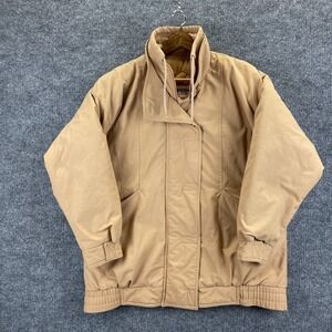 Vintage American Weekend Jacket Mens Large Brown Insulated Double Closure Coat